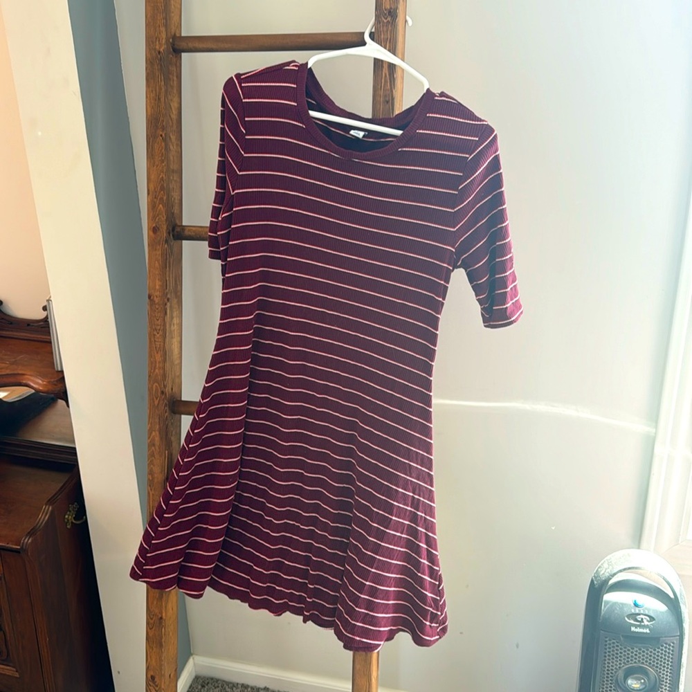 Red Striped Midi Dress